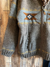 Load image into Gallery viewer, Navajo Knit Sweater Jacket Dark Natural {Men's}