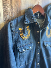 Load image into Gallery viewer, Lubbock Embroidered Denim Pearl Snap
