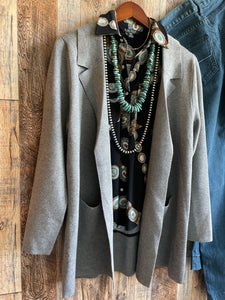 Plano Blazer Cardigan {Gray}