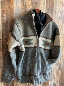 Navajo Knit Sweater Jacket Heather Gray {Men's}