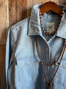 Agave Sky Denim Pearl Snap