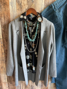 Plano Blazer Cardigan {Gray}