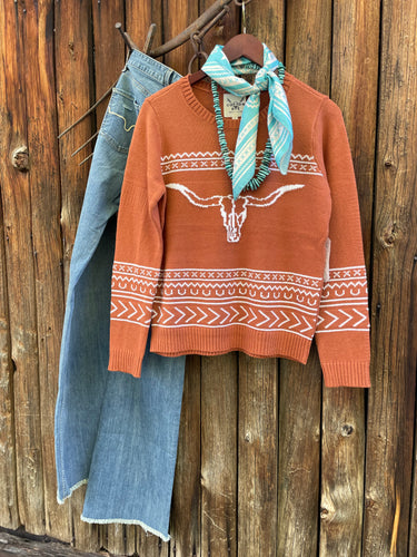 Butte Steer Sweater {Rust}