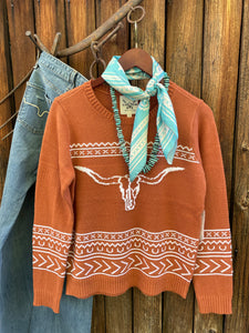 Butte Steer Sweater {Rust}