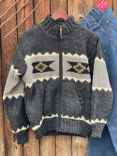 Load image into Gallery viewer, Navajo Knit Sweater Jacket Black {Men&#39;s}