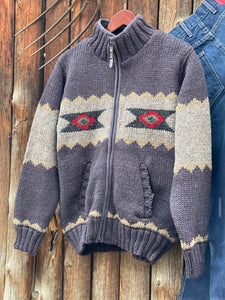 Navajo Knit Sweater Jacket Navy {Men's}