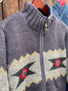 Navajo Knit Sweater Jacket Navy {Men's}