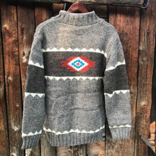 Load image into Gallery viewer, Navajo Knit Sweater Jacket Gray {Men&#39;s}