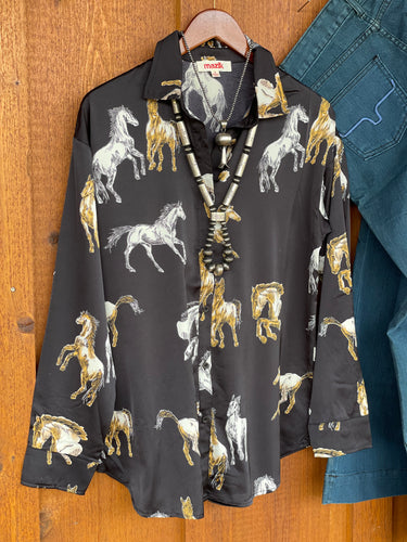 Chincoteague Horse Blouse