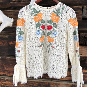 Rochester Embroidered Lace Top