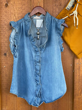 Load image into Gallery viewer, Frisco Ruffled Denim Top