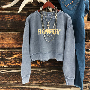 Howdy Corded Cropped Sweatshirt