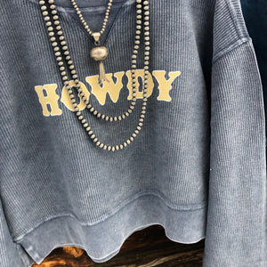 Howdy Corded Cropped Sweatshirt