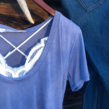 Load image into Gallery viewer, Woodward Bralette Tee {Blue}