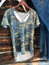 Load image into Gallery viewer, Woodward Bralette Tee {Camo}