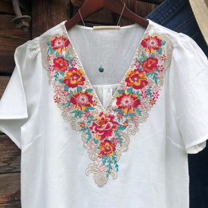 San Clemente Embroidered Top