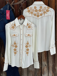 Pearl Embroidered Vintage Western Top