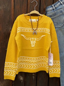 Butte Steer Sweater Gold {Kids}