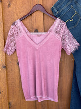 Load image into Gallery viewer, Carolina Lace Sleeve Top {Rose}
