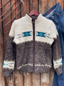 Mustang Knit Sweater Jacket {Brown}