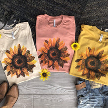 Load image into Gallery viewer, Leopard Sunflower Tee